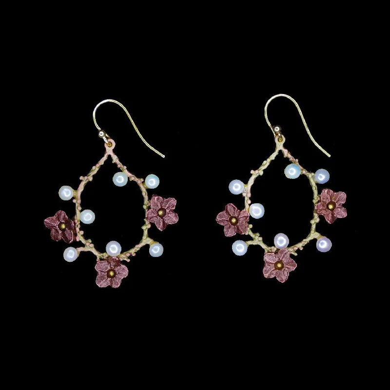 ladies-moon-gold-earrings-Ume Earrings - Oval with Flowers