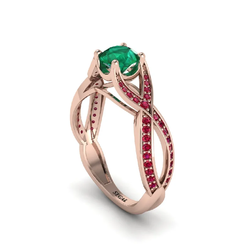 engagement-luxury-white-gold-rings-Emerald Eternal Twist Engagement Ring - Maisie No. 50