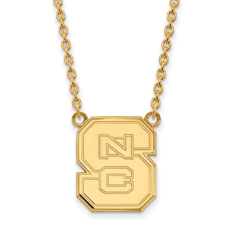 Ladies necklaces robust elegance -14k Gold Plated Silver North Carolina Pendant Necklace