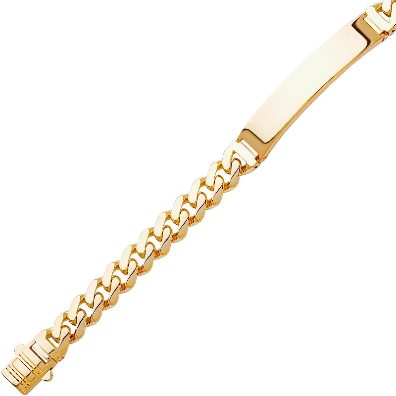 Ladies bracelets fine bands -14K Fancy Hollow Cuban ID Bracelet