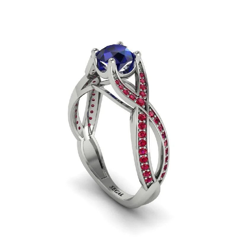 engagement-princess-cut-platinum-rings-Sapphire Eternal Twist Engagement Ring - Maisie No. 60