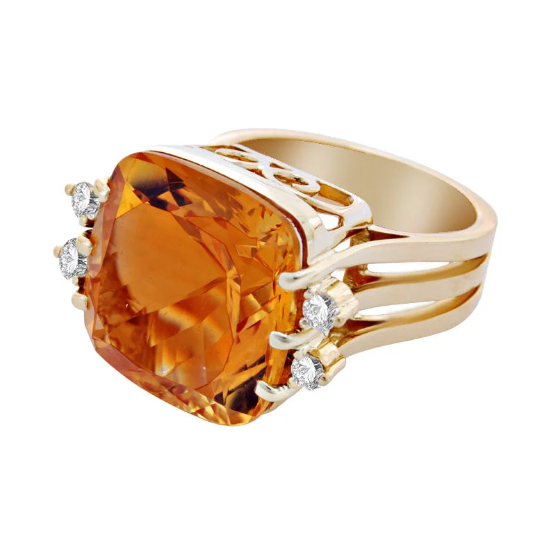 ladies-oval-gold-rings-Ring- Citrine And Diamond (1846R)