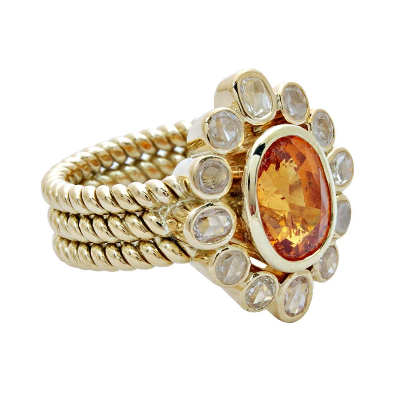 ladies-sapphire-shank-rings-Ring- Orange Garnet & Diamond (1700M)