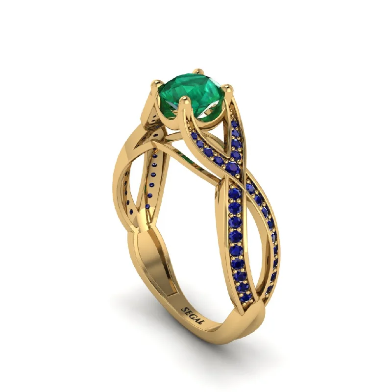 engagement-white-gold-channel-set-rings-Emerald Eternal Twist Engagement Ring - Maisie No. 64