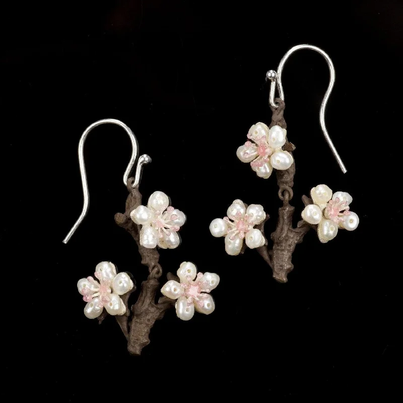 ladies-rose-gold-silver-earrings-Cherry Blossom Earrings - Twigs