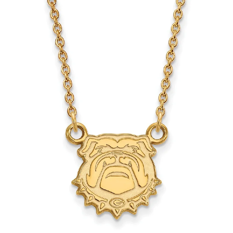 Ladies necklaces for dream vibes -14k Yellow Gold U of Georgia Small Pendant Necklace