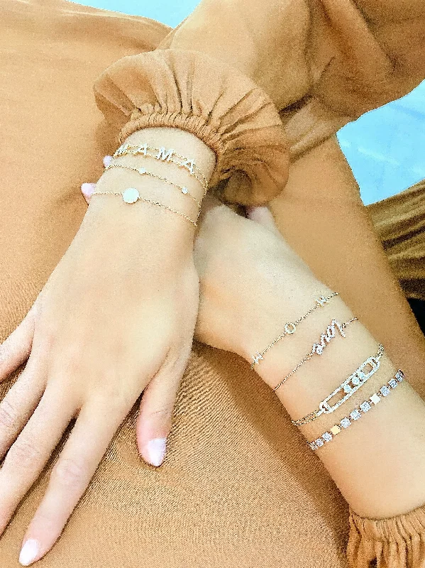 Ladies bracelets for 21st birthdays -14K Rose Gold Diamond Script “Love” Bracelet