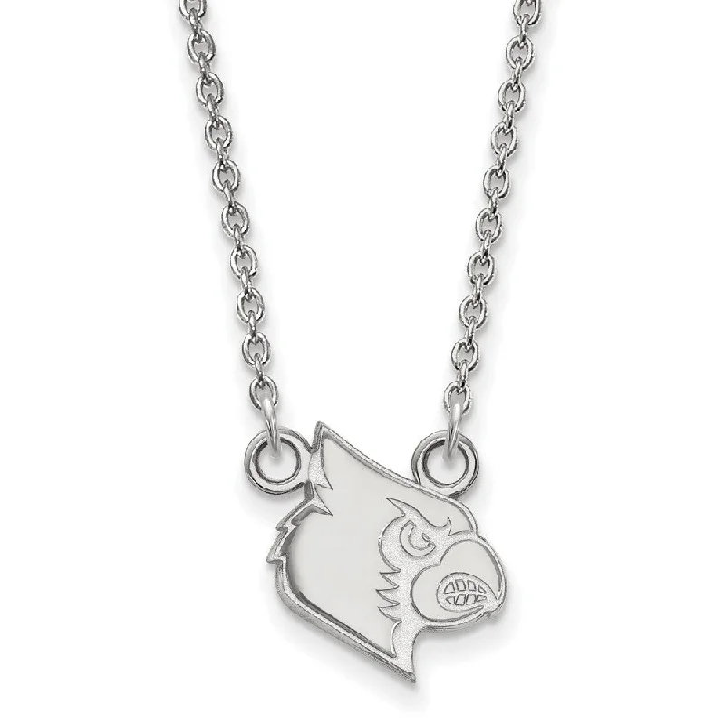 Ladies necklaces for healers -14k White Gold U of Louisville Small Pendant Necklace