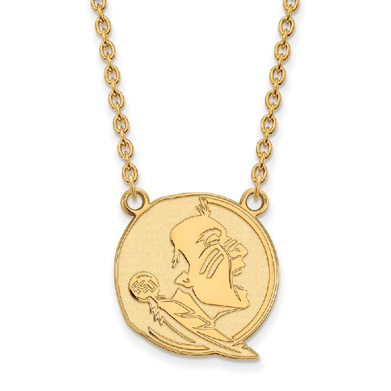 Ladies necklaces with claw pendants -14k Gold Plated Silver Florida State Seminole Pendant Necklace