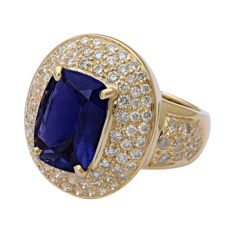 ladies-ruby-cluster-rings-Ring-Iolite and Diamond