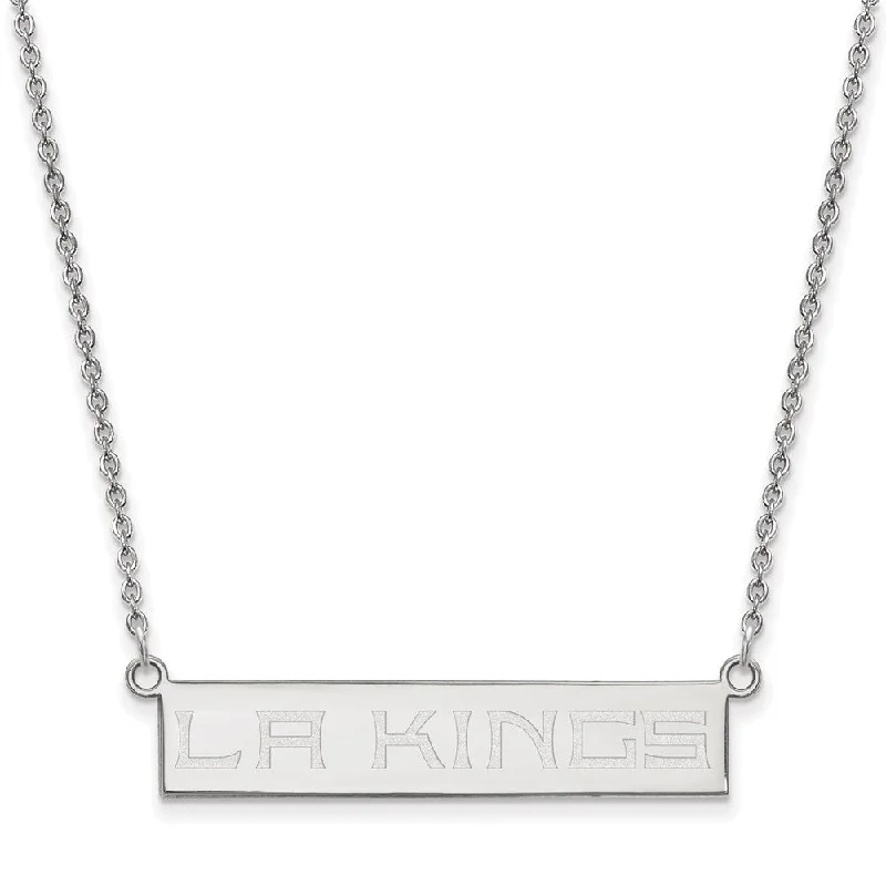 Ladies necklaces trendy elegance -Sterling Silver NHL Los Angeles Kings Small Bar Necklace, 18 In