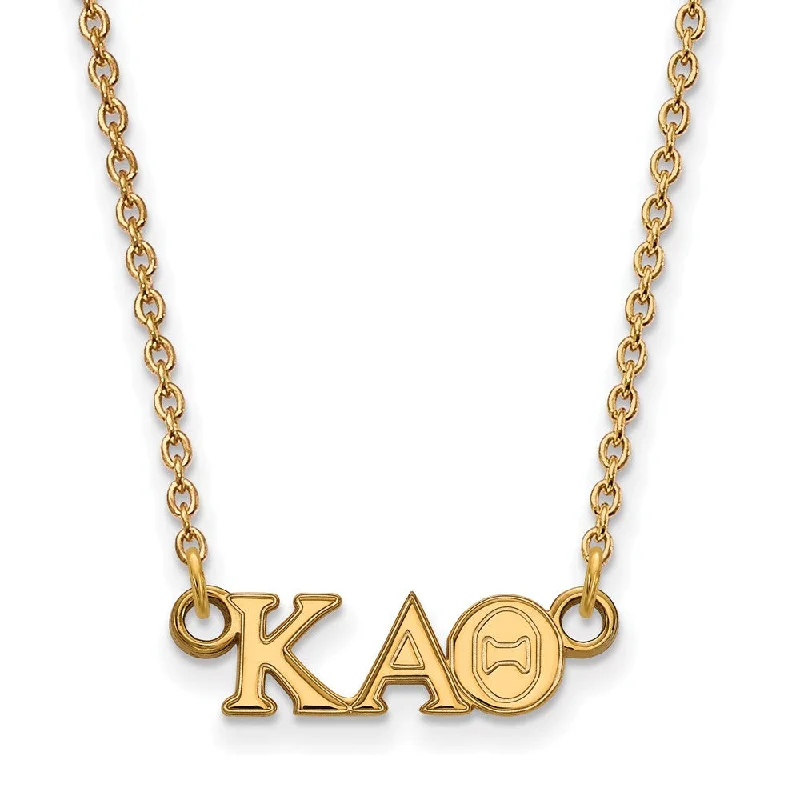 Ladies necklaces with peach citrine -14K Plated Silver Kappa Alpha Theta XS (Tiny) Greek Letters Necklace