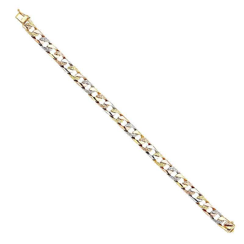 Ladies bracelets for cozy vibes -14K  Nugget Cuban Link Bracelet