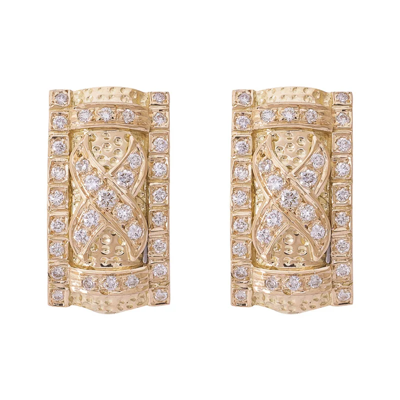 ladies-silver-rose-gold-earrings-Earrings- Diamond (Enamel) in 18K Gold