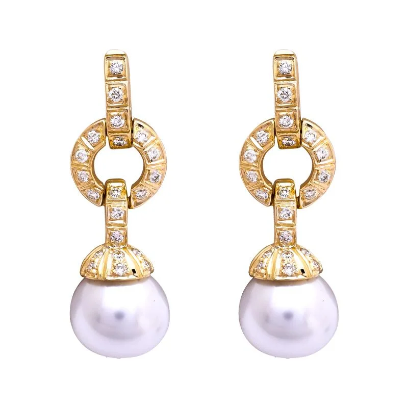 ladies-cross-rose-gold-earrings-Earrings- South Sea Pearl and Diamond  (2203G)