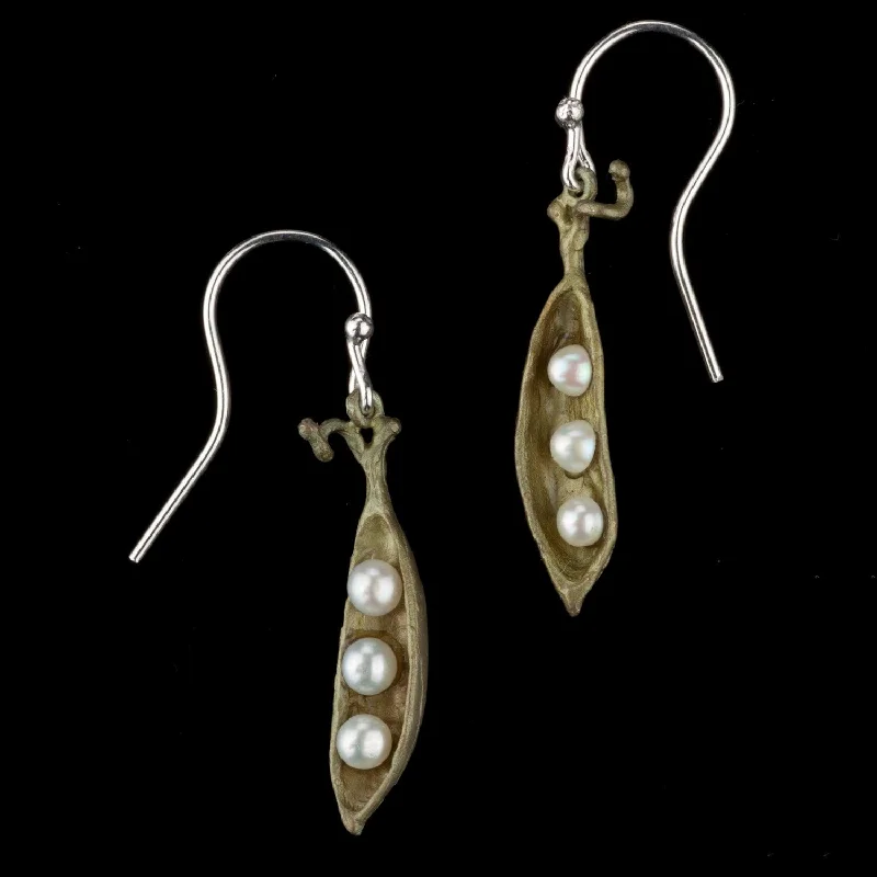 ladies-fashion-pearl-earrings-Pea Pod Earrings - Petite Drop