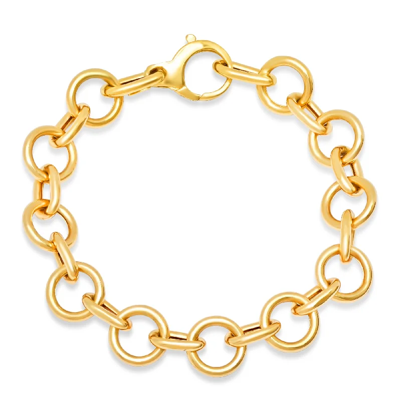 Ladies bracelets cool flair -ROUND LINK BRACELET, 14kt GOLD