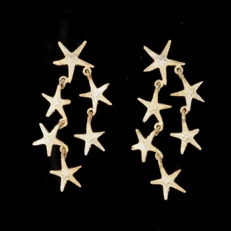 ladies-unique-silver-earrings-Petite Starfish - Shower Earring