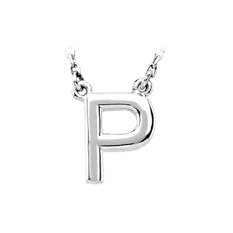 Ladies necklaces cool elegance -Sterling Silver, Kendall Collection, Block Initial P Necklace, 16 Inch