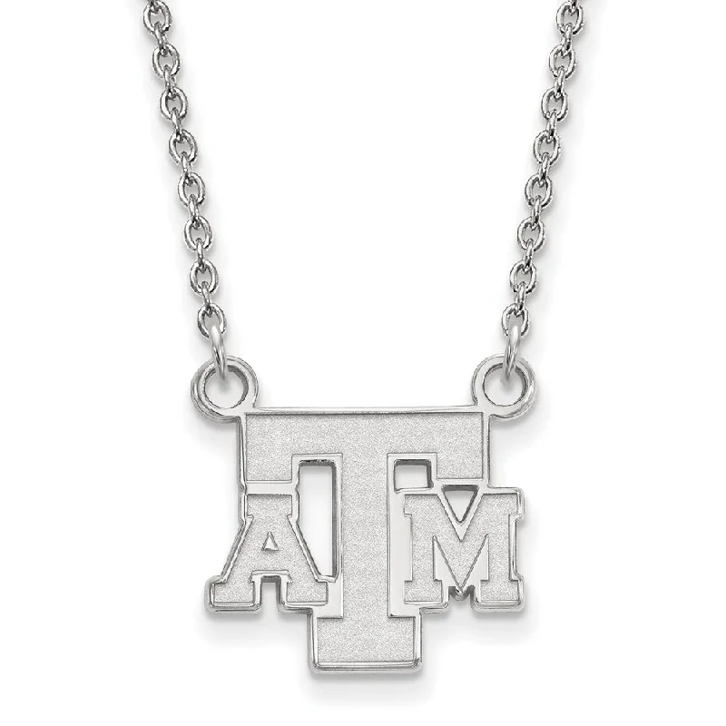 Ladies necklaces light elegance -Sterling Silver Texas A&M U Small Pendant Necklace