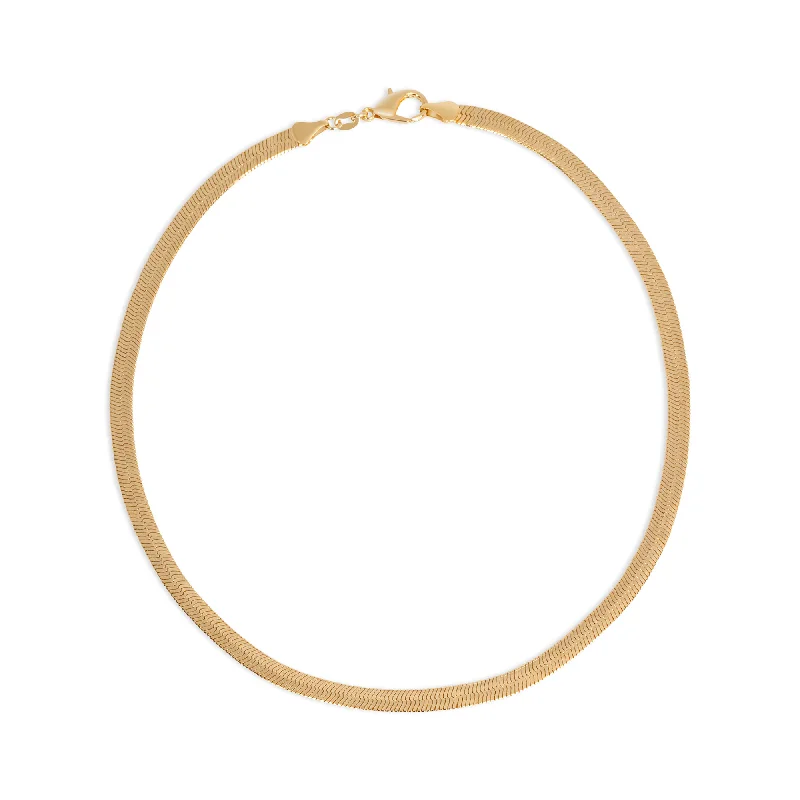 ladies-gold-pave-rings-THE THICK HERRINGBONE NECKLACE