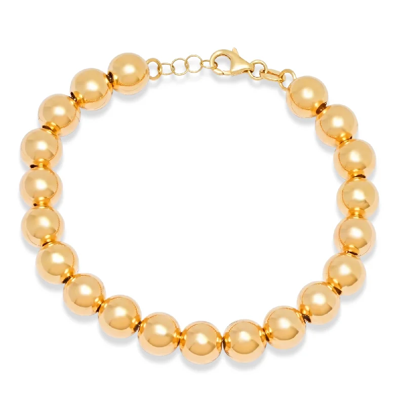 Ladies bracelets edgy charm -LARGE BALL BRACELET, 14kt GOLD