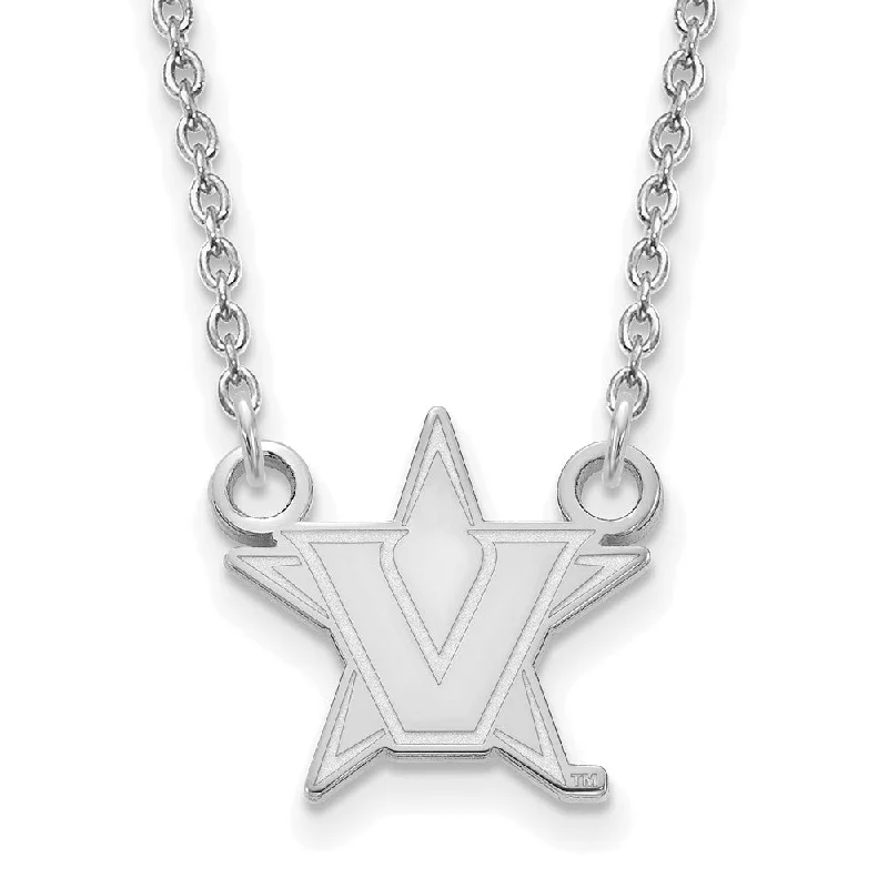 Ladies necklaces custom artistry -14k White Gold Vanderbilt U Small Pendant Necklace