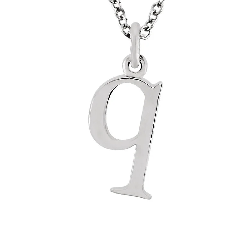 Ladies necklaces with dawn calcite -The Abbey Lower Case Initial 'q' Necklace in 14k White Gold, 16 Inch