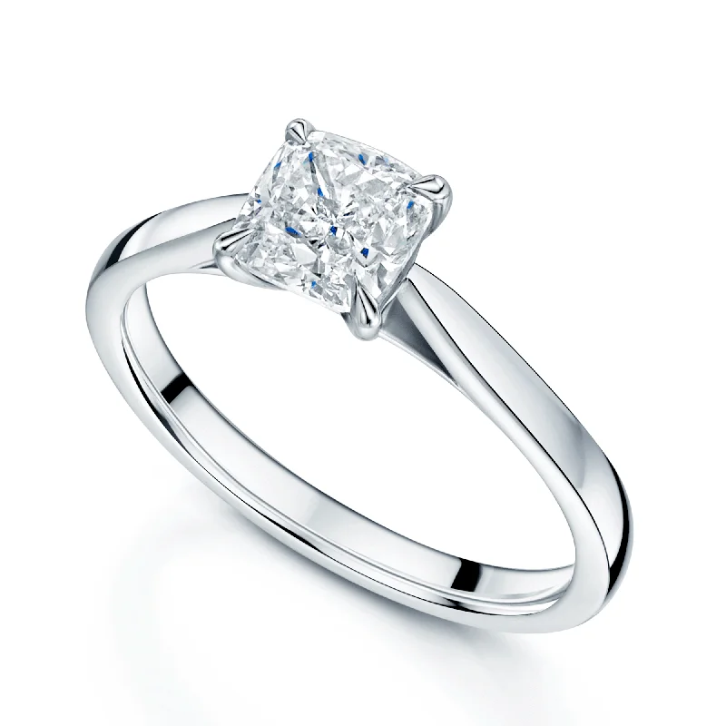 engagement-affordable-sapphire-rings-Platinum GIA Certificated Cushion Cut Diamond Engagement Ring