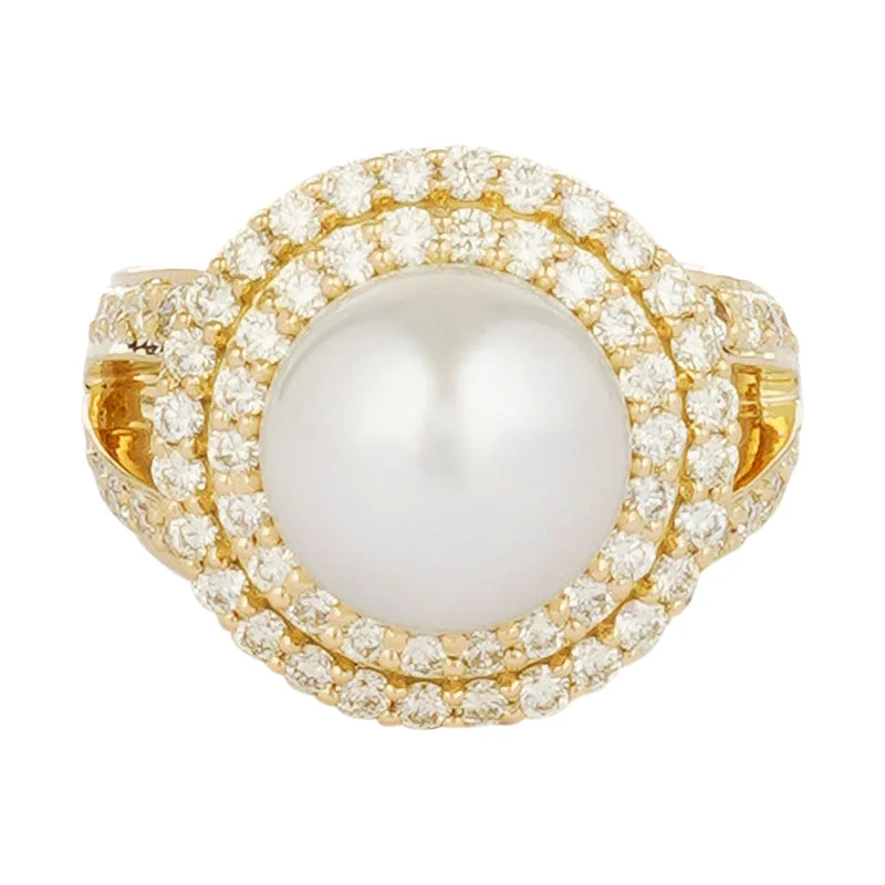 ladies-minimalist-diamond-rings-Ring - South Sea Pearl and Diamond (2221K)