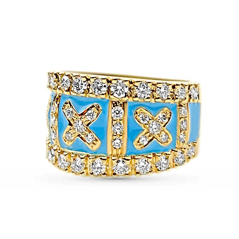 ladies-custom-white-gold-rings-Ring - Diamond (Enamel)