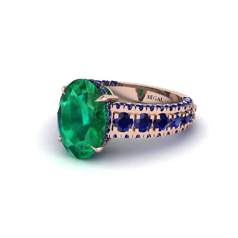 engagement-princess-cut-silver-rings-4ct Oval Cut Emerald Pave Engagement Ring - Selah No. 65