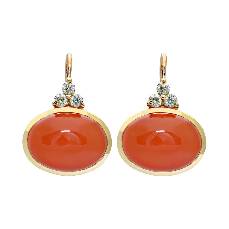 ladies-hook-diamond-earrings-Earrings- Cornelian and Diamond