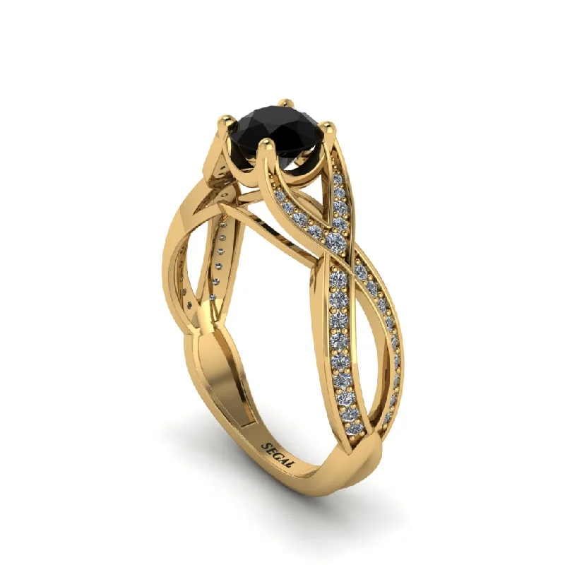 engagement-radiant-cut-cathedral-rings-Black Diamond Eternal Twist Engagement Ring - Maisie No. 7