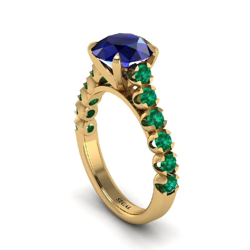 engagement-radiant-cut-diamond-rings-2ct Round Cut Sapphire 14K Gold Engagement Ring - Christina No. 28