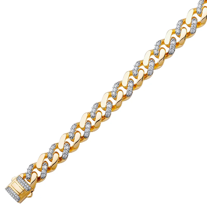 Ladies bracelets for silver years -14K Fancy Hollow Cuban Bracelet