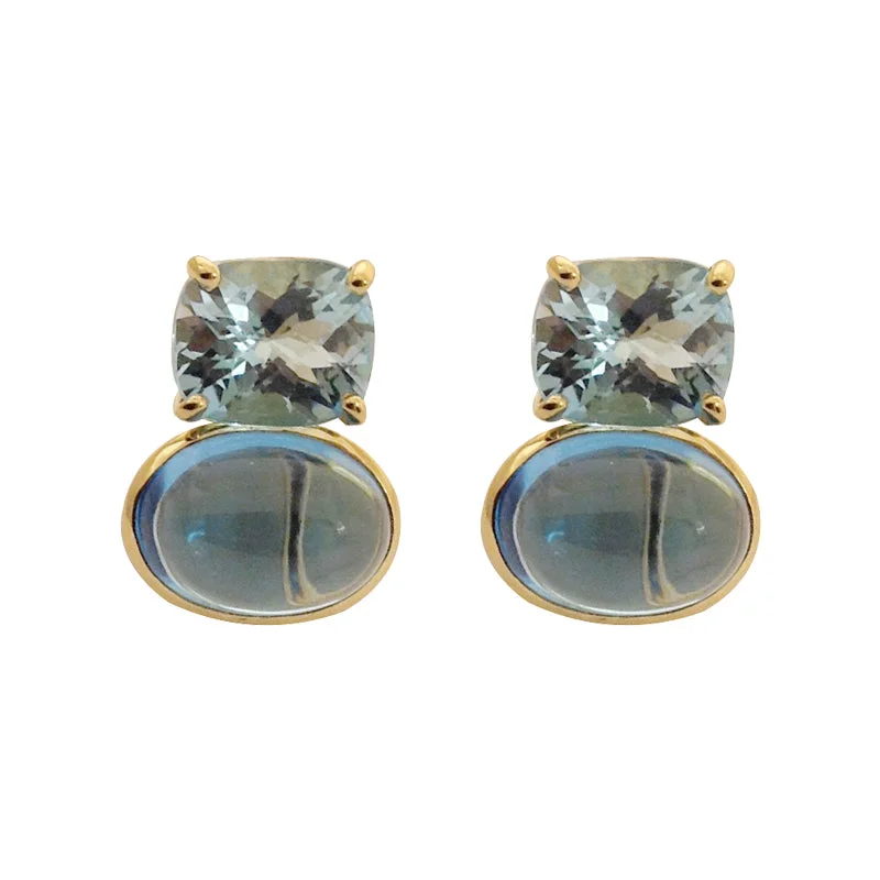 ladies-bohemian-clip-on-earrings-EARRINGS - BLUE TOPAZ IN 18K GOLD