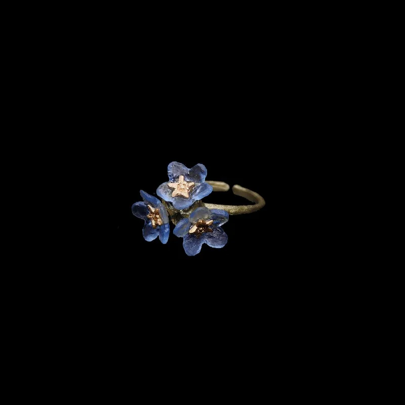 ladies-wedding-rose-gold-rings-Forget Me Not Ring - Triple