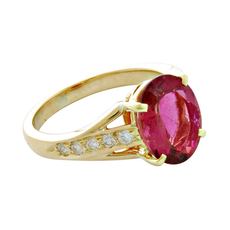 ladies-handmade-gold-rings-Ring- Rubellite And Diamond (1881F)