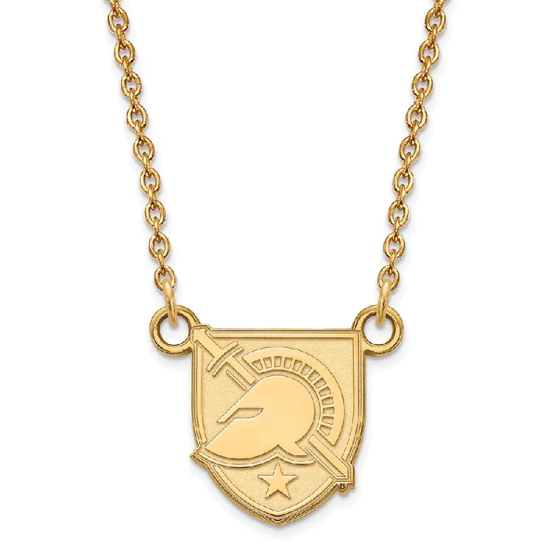 Ladies necklaces thick elegance -10k Yellow Gold Military Academy Small Shield Necklace