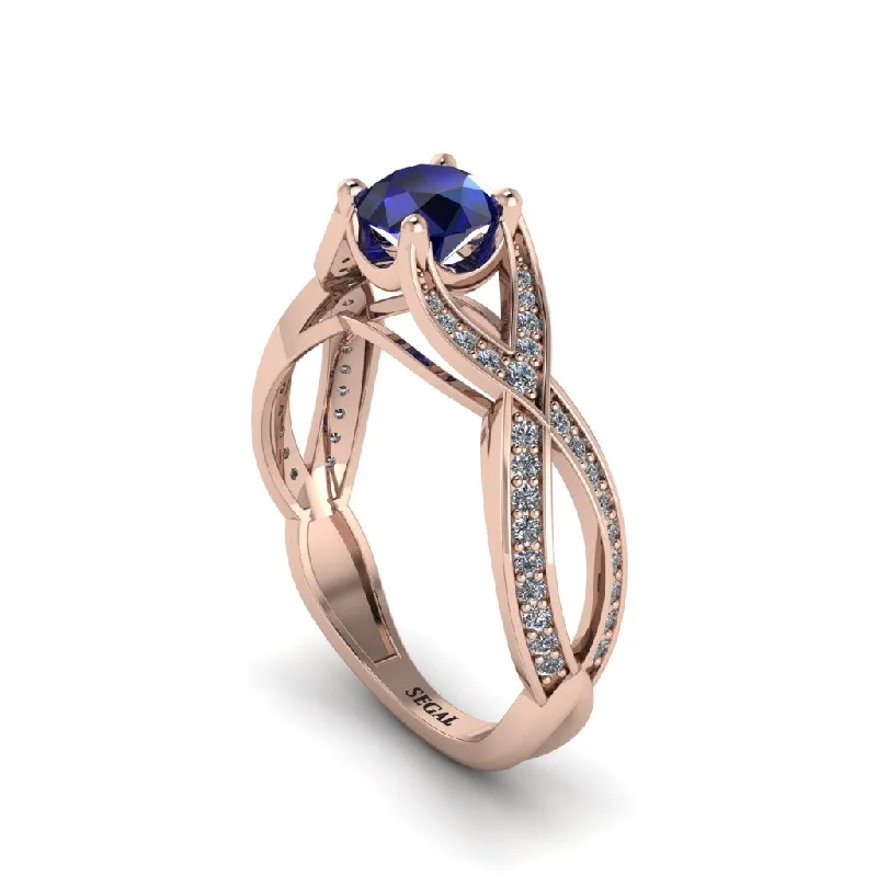 engagement-unique-silver-rings-Sapphire Eternal Twist Engagement Ring - Maisie No. 14