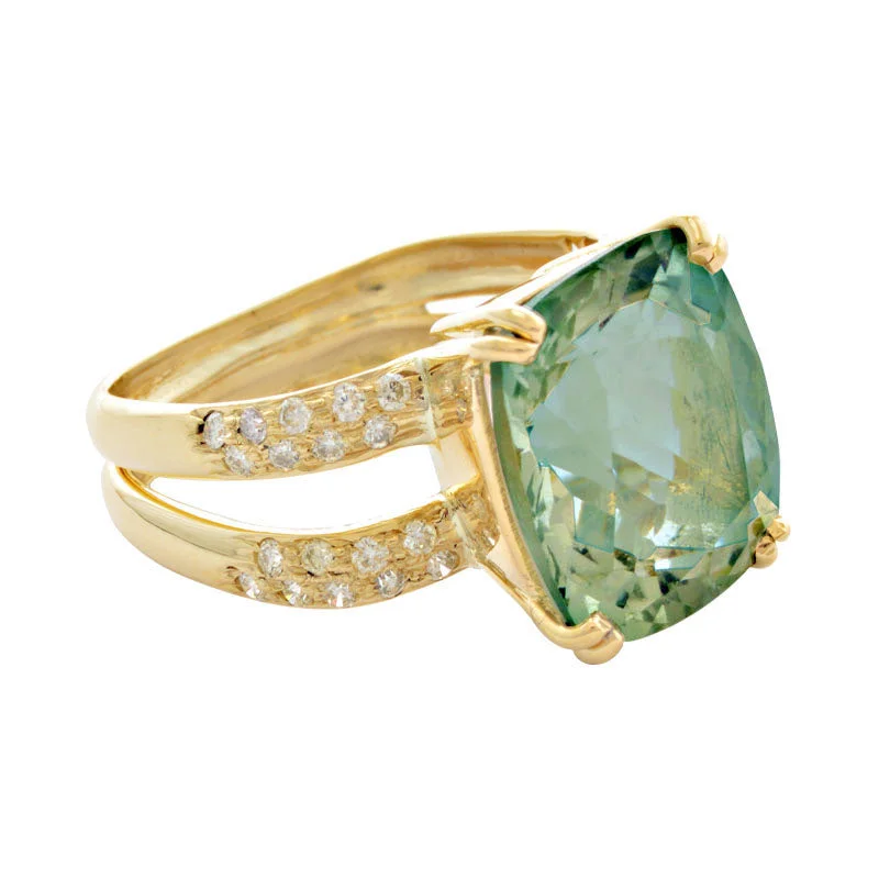 ladies-vintage-diamond-rings-Ring-Green Quartz and Diamond