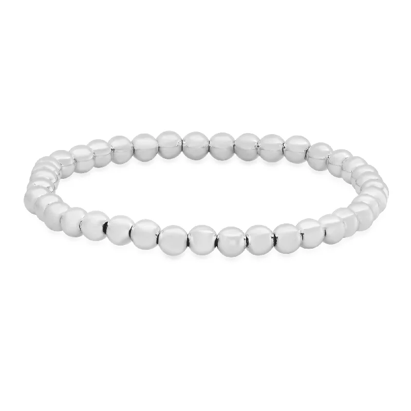 Ladies bracelets thin charm -5 MM  STRETCH BRACELET, SILVER