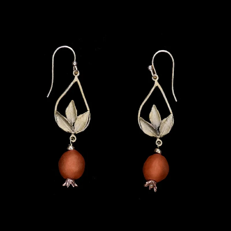 ladies-classic-bar-earrings-Pomegranate Earrings - Tear Drop