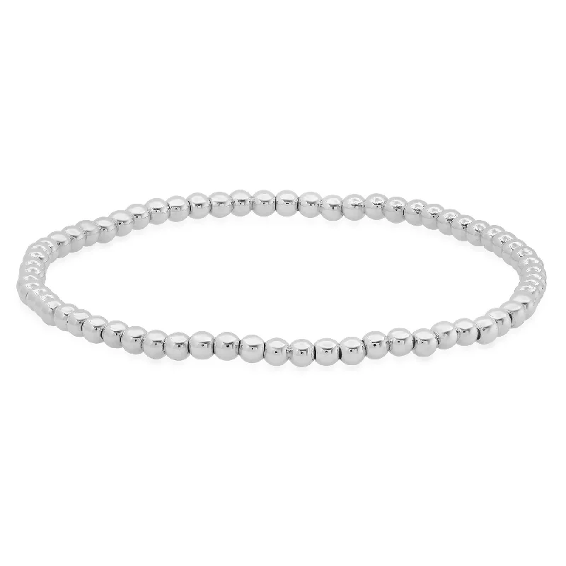 Ladies bracelets for bold vibes -STRETCH BRACELET, SILVER