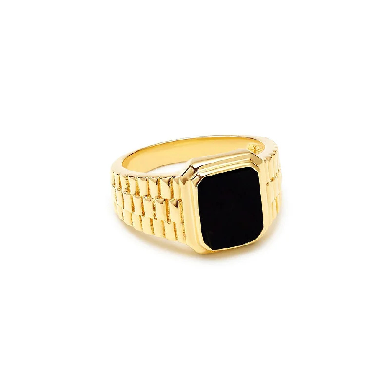 ladies-modern-silver-rings-THE ONYX VALINE RING