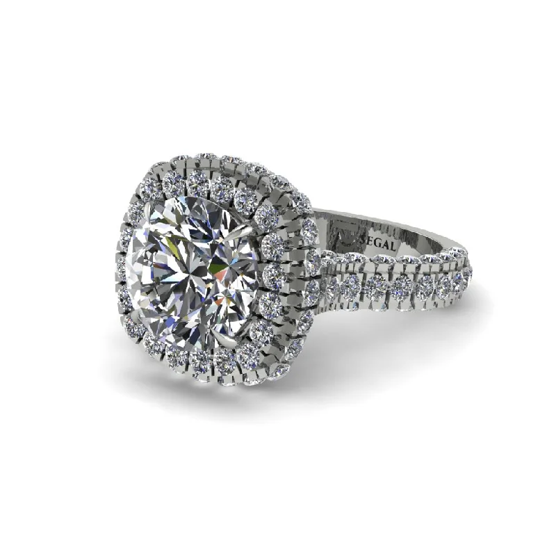 engagement-round-platinum-rings-Diamond Pave Double Halo Engagement Ring - Eve No. 3