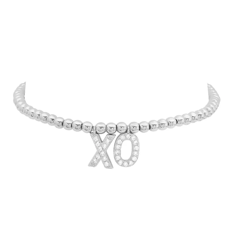 Ladies bracelets for shutterbugs -XO STRETCH BRACELET, SILVER