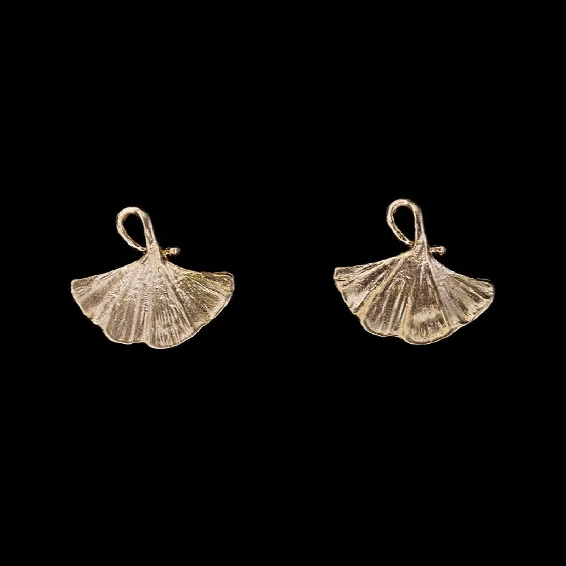 ladies-fashion-hook-earrings-Fine Ginkgo Earrings - Post