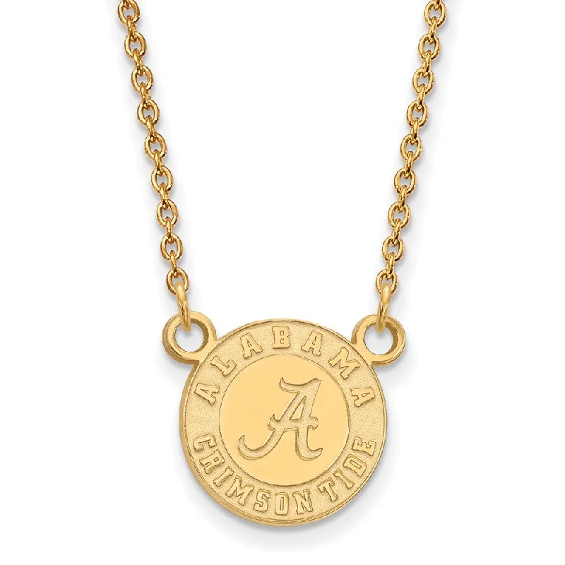 Ladies necklaces with fin pendants -14k Gold Plated Silver U of Alabama Sm Crimson Tide Necklace